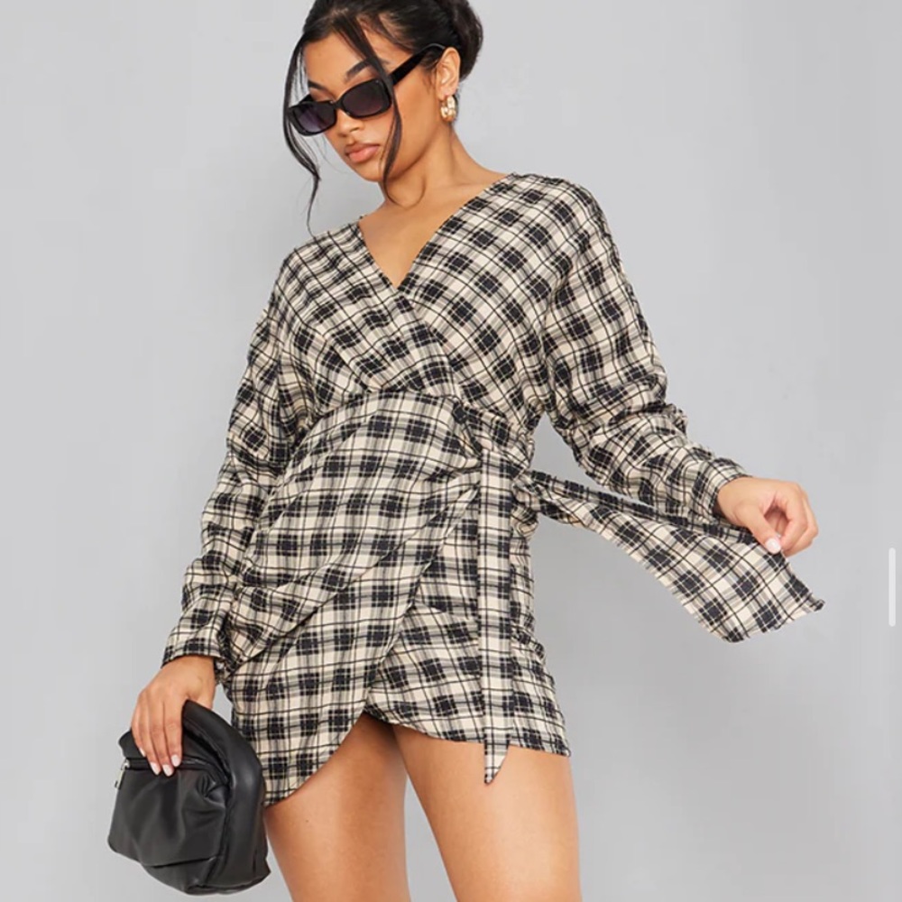 Checker wrapped shirt/dress